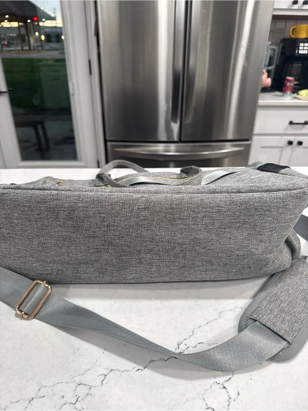 Rabjen Gray Multifunction Tote, Diaper Bag, Laptop, Shoulder Strap, Fits 15.6”
